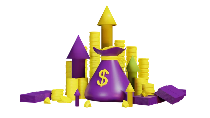 Growing Profit  3D Illustration