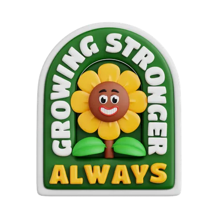 Growing Stronger  3D Sticker