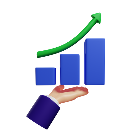Grown histogram in hand  3D Icon