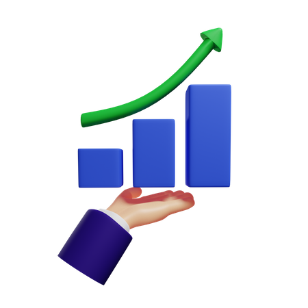 Grown histogram in hand  3D Illustration