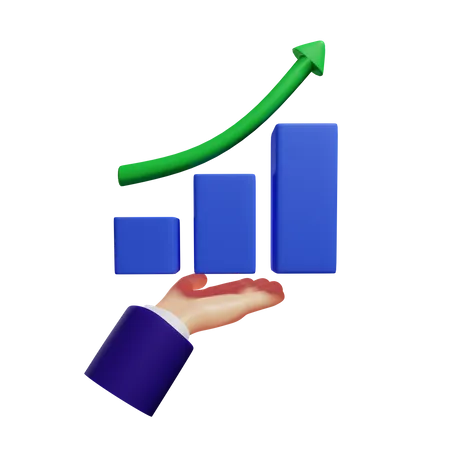 Grown histogram in hand  3D Illustration