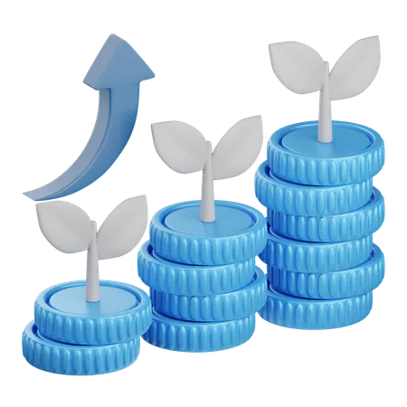3 D Rendering Growth Isolated Useful For Business Analytics Web Money And Finance Design Element 3D Icon