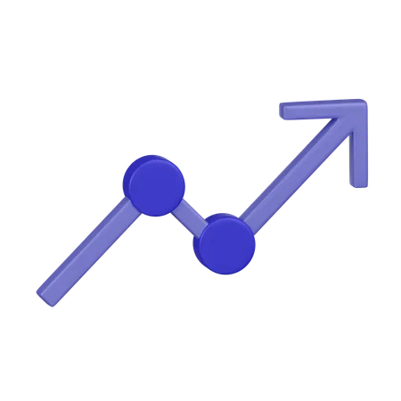 A 3 D Icon Depicting An Upward Trend Line With Nodes Symbolizing The Positive Progression Of Investments Or Business Growth 3D Icon
