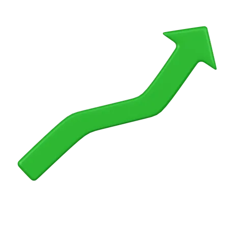 A Vibrant 3 D Icon Of A Green Rising Arrow Symbolizing Growth Improvement Or A Positive Increase In Business And Economic Contexts 3D Icon