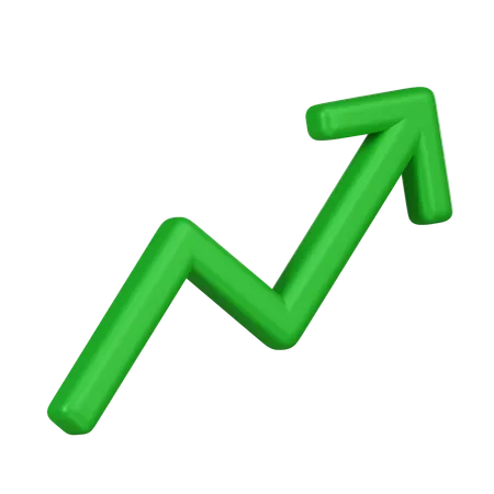 A Bold 3 D Icon Of A Green Upward Trend Arrow Symbolizing Positive Growth Increase And Successful Progress In Business Or Financial Contexts 3D Icon