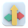 growth arrow 3d logo