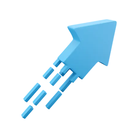 3 D Render Blue Arrow Icon 3 D Render Blue Flexible Stock Arrows Up Growth Icon Investment Leadership Bussines And Financial Growth Concept 3D Icon