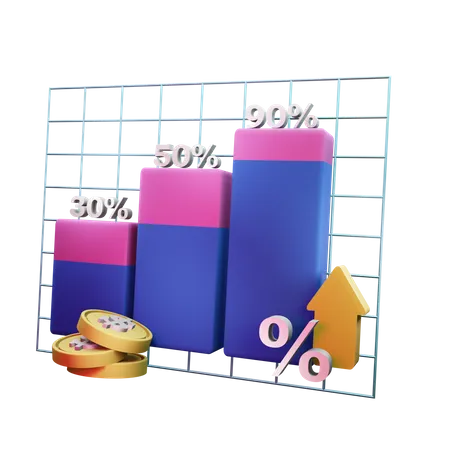 Growth Bar  3D Icon