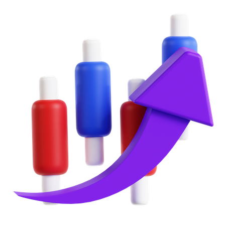 Growth Bar Chart  3D Icon