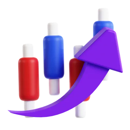 Growth Bar Chart  3D Icon