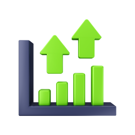 Growth Bar Chart  3D Icon