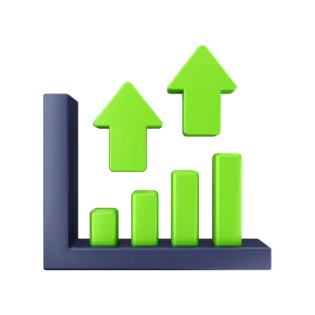 Growth Bar Chart 3D Icon