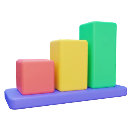 3 D Growth Chart 3D Icon