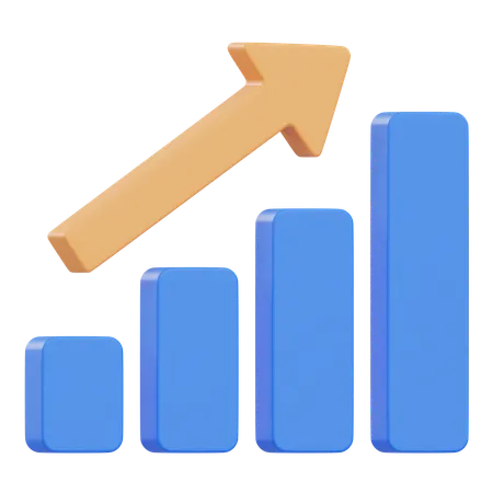 Growth Chart 3 D Illustration 3D Icon
