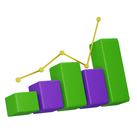 Statistic Bar Chart Icon 3D Illustration