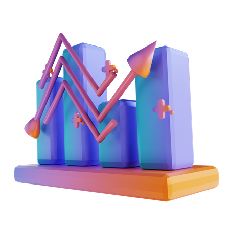Growth Chart 3D Illustration