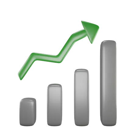 Up And Down Bar Chart 3D Icon
