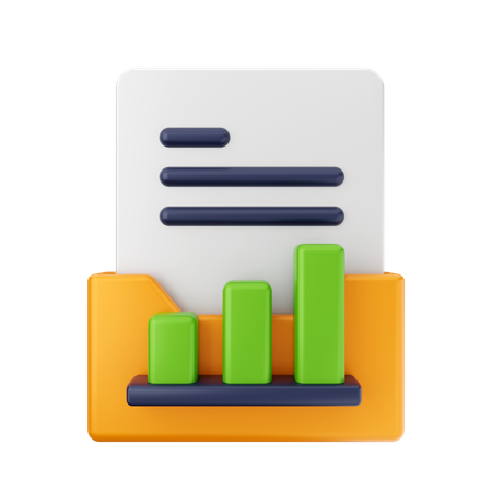 Growth Chart Folder 3D Icon