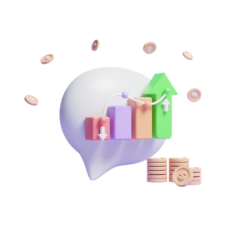 Growth Chart Message  3D Icon