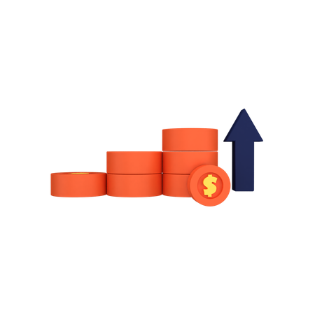 Growth Coin  3D Icon