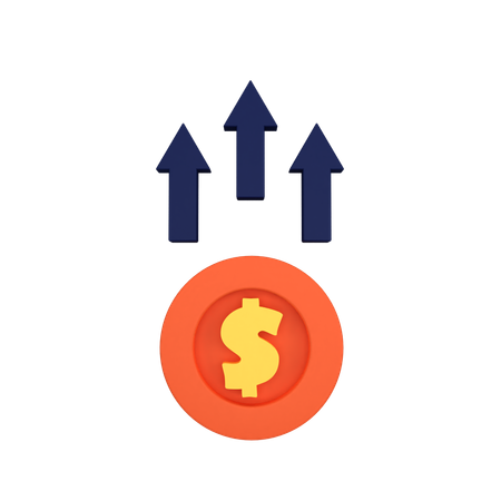 Growth Coin  3D Icon