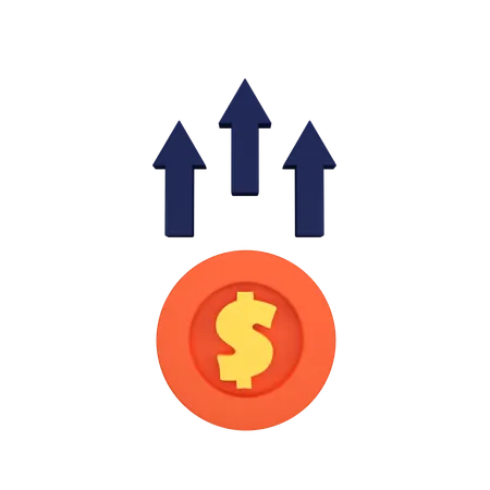 Growth Coin  3D Icon