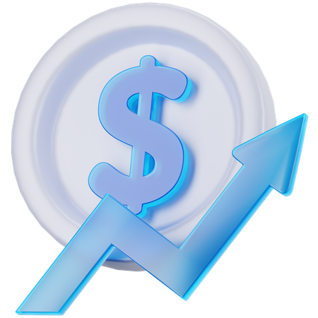 Growth Coin  3D Icon