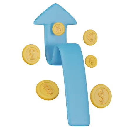 Growth Money 3 D Icon 3D Icon