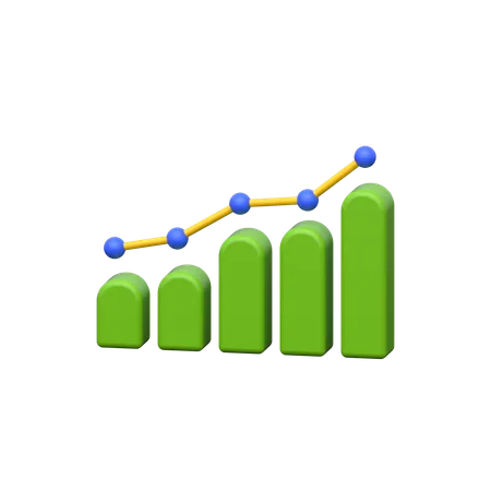Growth Graph 3 D Icons Depict Financial Prosperity With Vibrant Realism Visually Capturing Upward Trends And Positive Economic Indicators Compellingly 3D Icon
