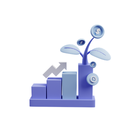 Growth Graph  3D Icon