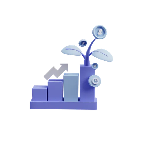 Growth Graph  3D Icon