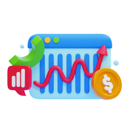 Growth Graph  3D Icon