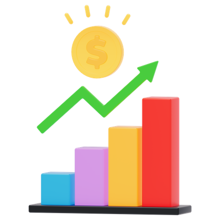 Growth Graph  3D Icon