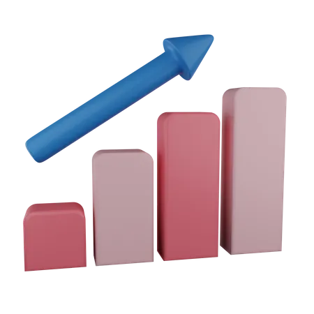 Growth Graph Chart 3 D Illustration Contains PNG BLEND And OBJ 3D Illustration