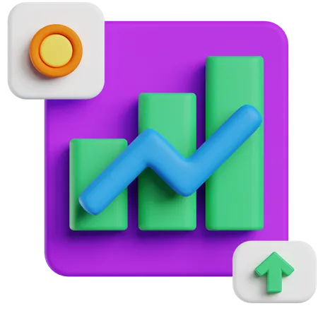 Growth graph 3D Icon