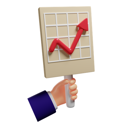 Growth Graph Banner In Hand  3D Icon
