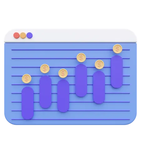 Growth Graph Investing 3 D Icon Illustrator 3D Icon