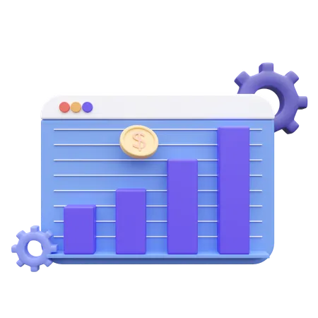 Growth Graph Investing 3 D Icon Illustrator 3D Icon