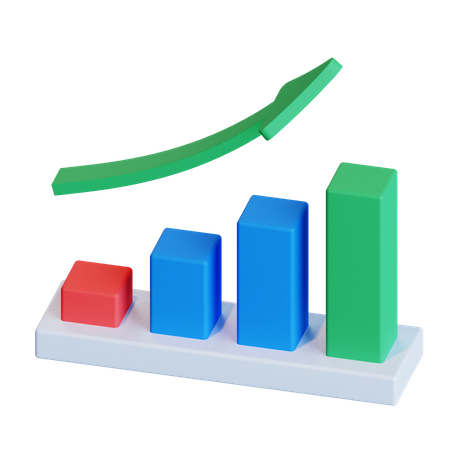 Growth Graph Up Arrow 3D Icon