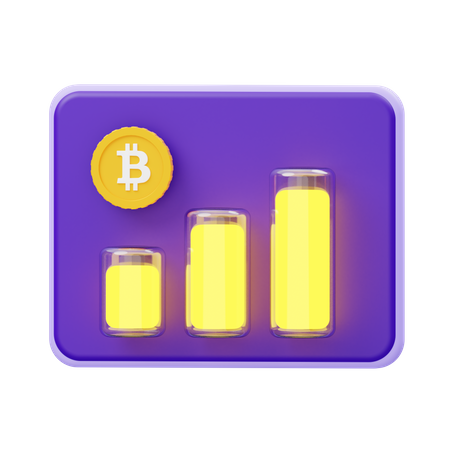Growth in bitcoin  3D Icon
