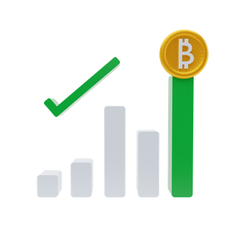 Growth in bitcoin pricing  3D Icon