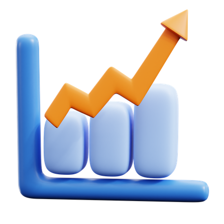 Growth Line Chart  3D Icon
