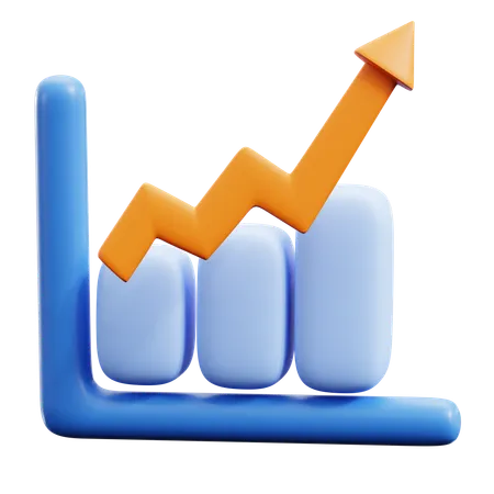 Growth Line Chart  3D Icon
