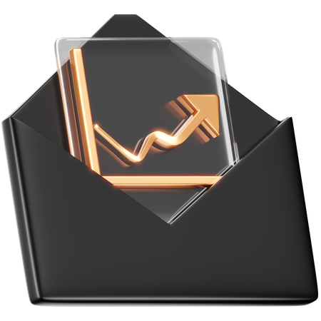 Growth Mail  3D Icon