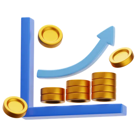 Growth Profit 3 D Icon Perfect For UI UX And Any Design Projects 3D Icon