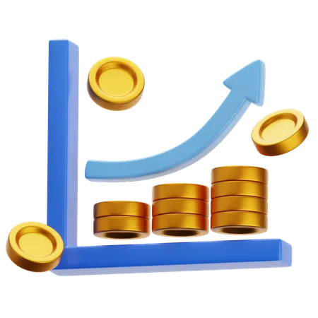 Growth Profit  3D Icon