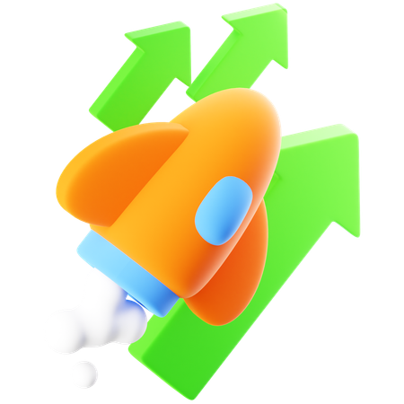 Growth Rocket  3D Icon