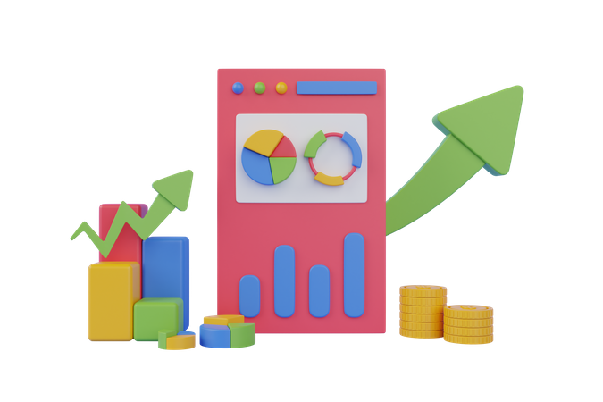 Growth statistics chart  3D Icon