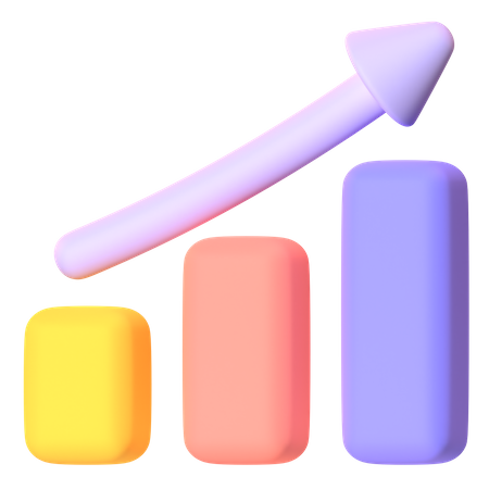 Growth Up Chart 3D Icon