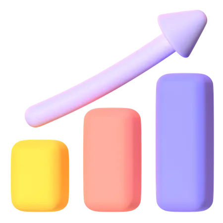 Growth Up Chart 3D Icon